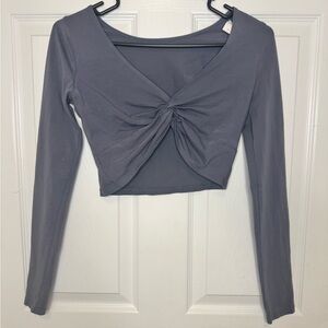 Hollister Navy Twist Front Crop Top